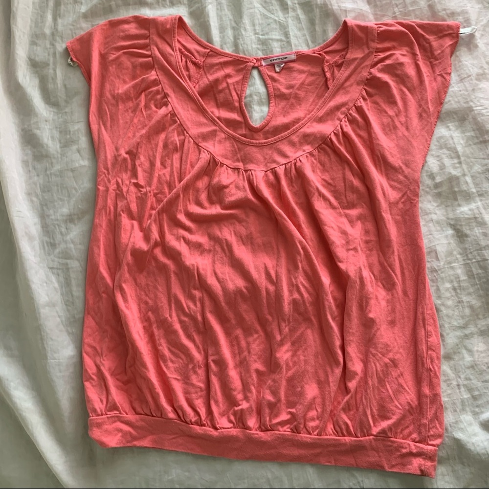 pink ruffle top